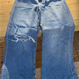 Levi's Light Blue Distressed Flare Jeans